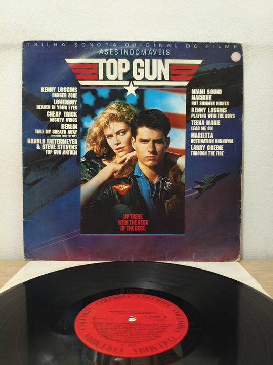 Lp Vinil Top Gun / Ases Indomáveis Com Encarte, Leia