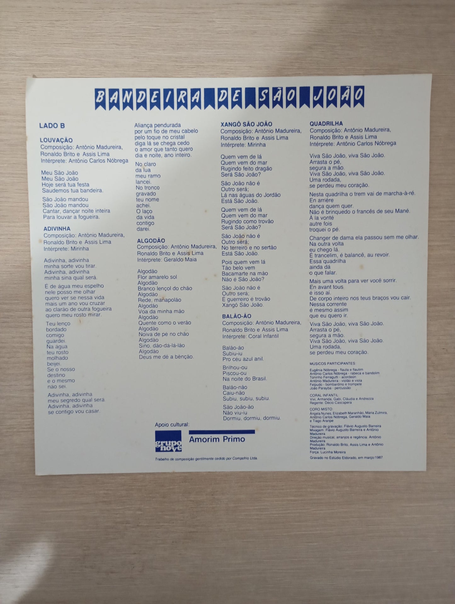 Lp Vinil Antônio José Madureira Bandeira São João C Encarte