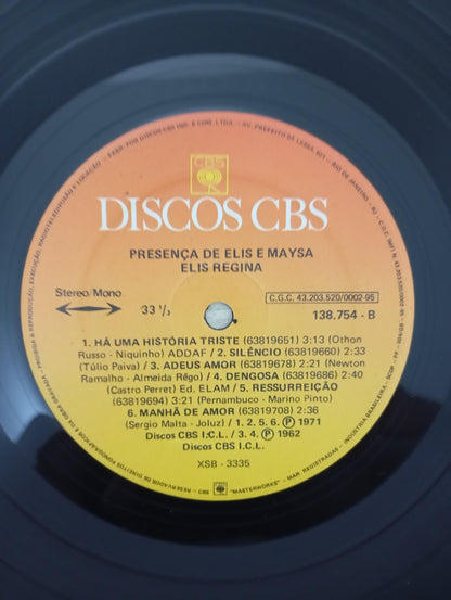 Lp Vinil Elis Regina & Maysa Presença De Duplo Com Encarte