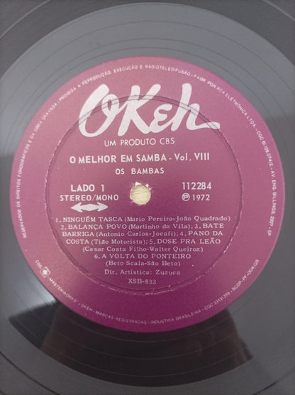 Lp Vinil Os Bambas O melhor em Samba Vol. 8