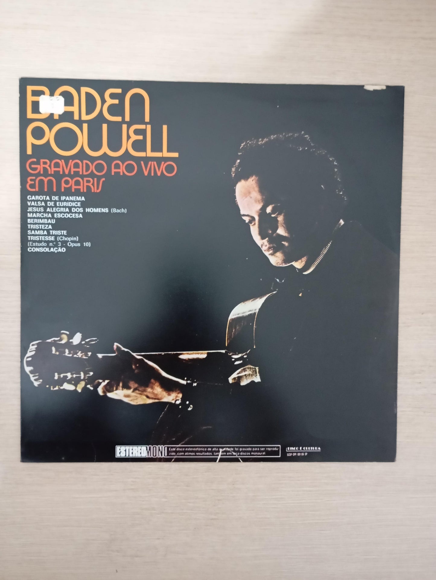 Lp Vinil Baden Powell Gravado Ao Vivo Em Paris