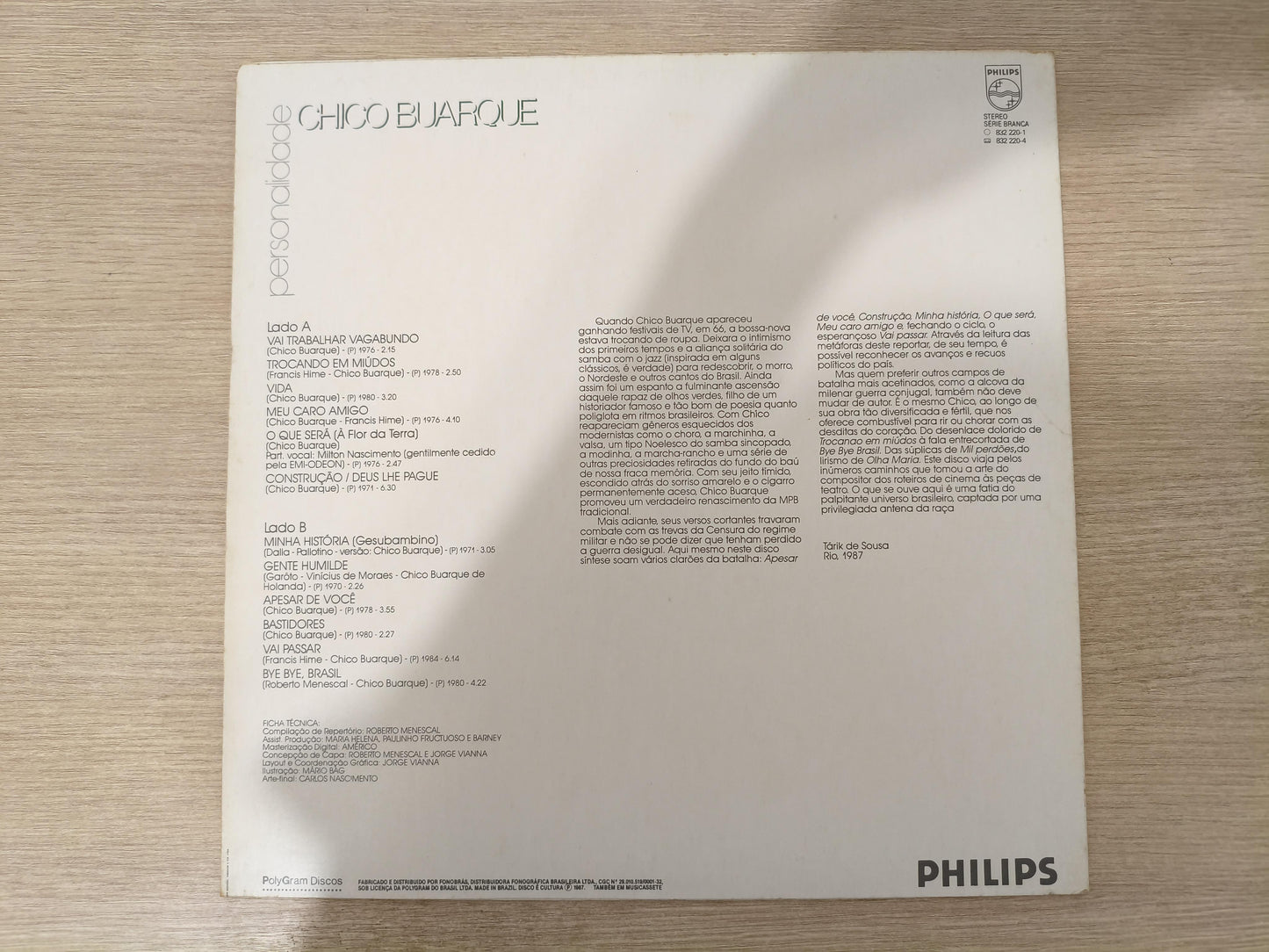 Lp Vinil Chico Buarque Personalidade Com Encarte