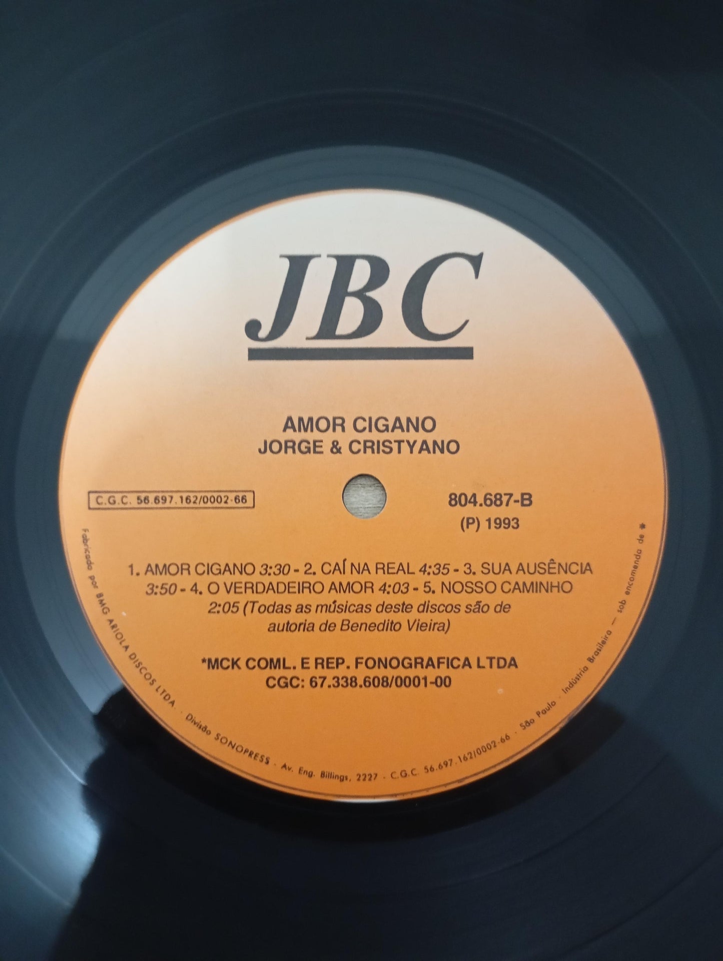 Lp Vinil Jorge & Cristyano Amor Cigano