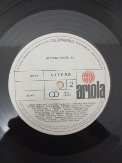 Lp Vinil Alegria, Verão 83