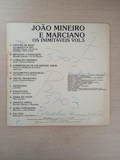 Lp Vinil João Mineiro e Marciano Os Inimitáveis Vol. 5