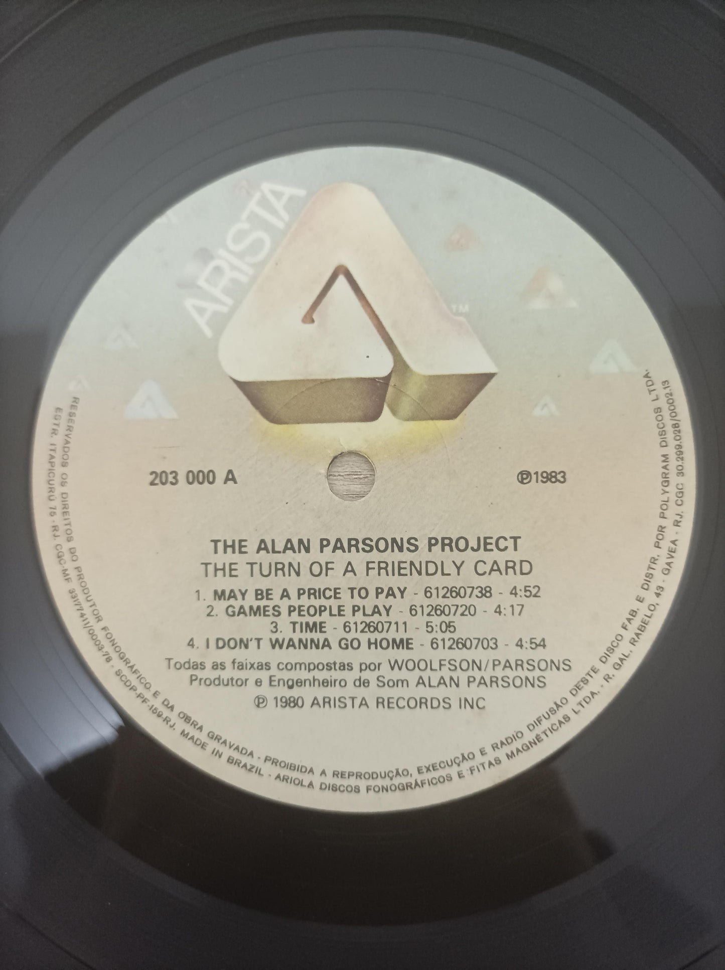 Disco Vinil The Turn Of Friendly Card Alan Parsons Project A