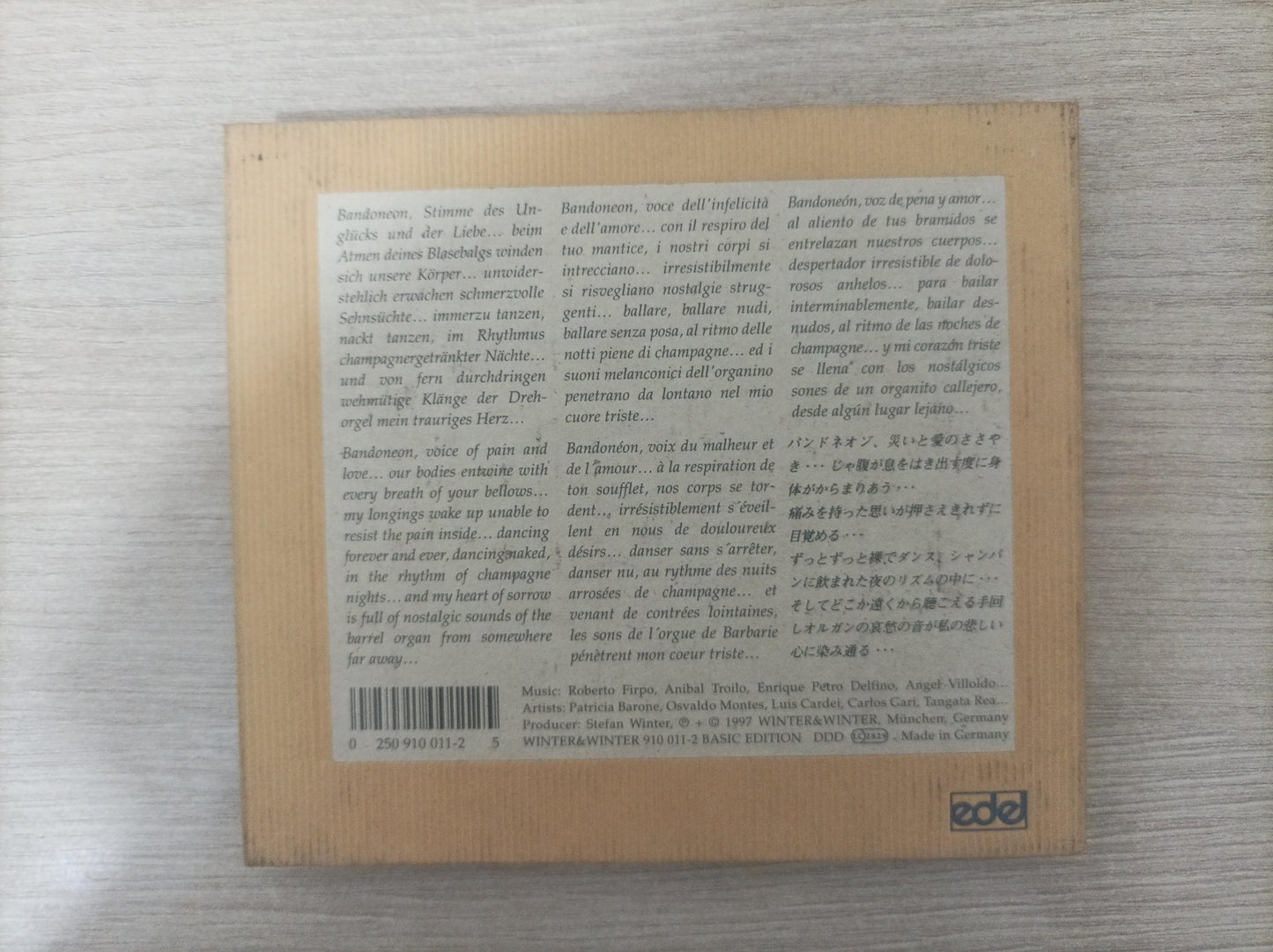 CD Tango Vivo Noches de Buenos Aires Importado