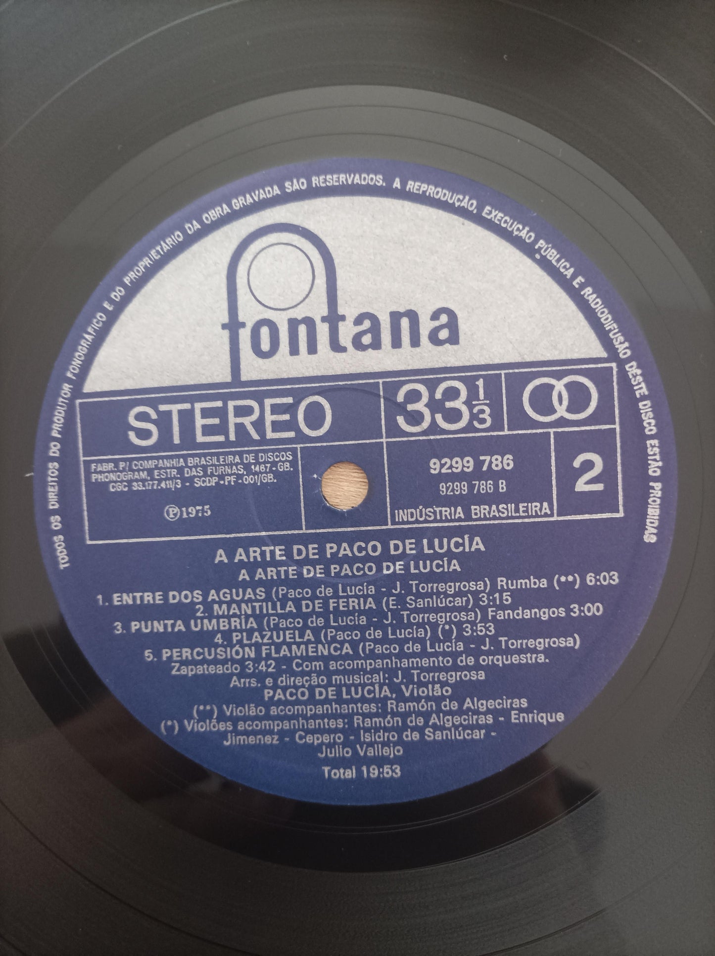 Disco Vinil A arte de Paco De Lucía Duplo A