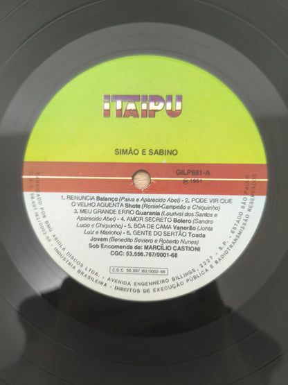 Lp Vinil Simão & Sabino