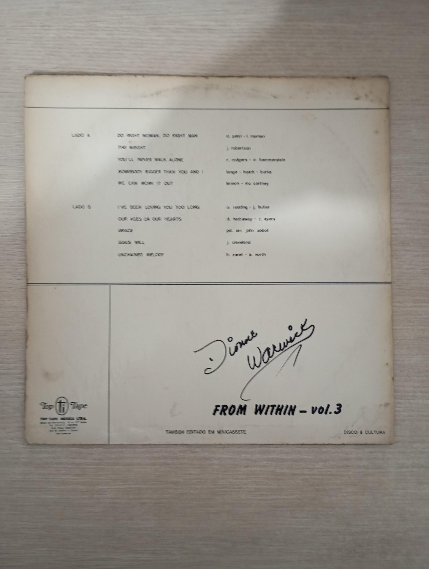 Lp Vinil Dionne Warwick From Within - Vol. 3