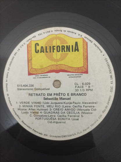 Lp Vinil Sebastião Manuel Retrato Em Preto E Branco, Leia