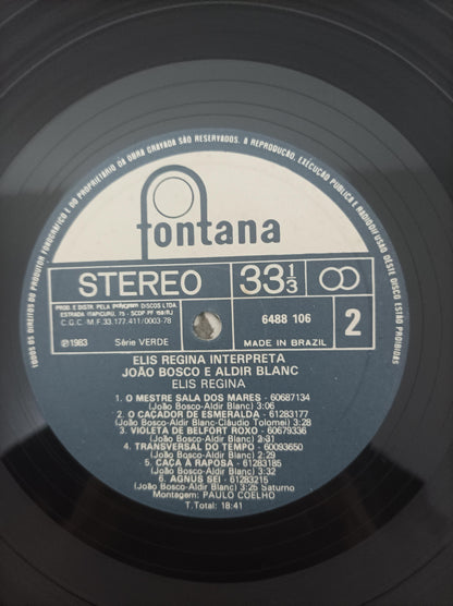 Lp Vinil Elis Regina João Bosco e Aldir Blanc Com Encarte
