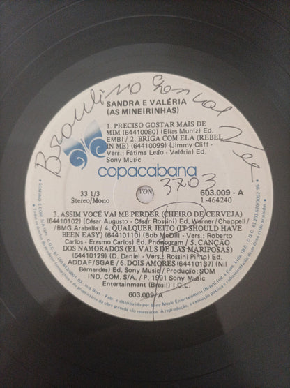Lp Vinil As Mineirinhas Sandra & Valéria Com Encarte