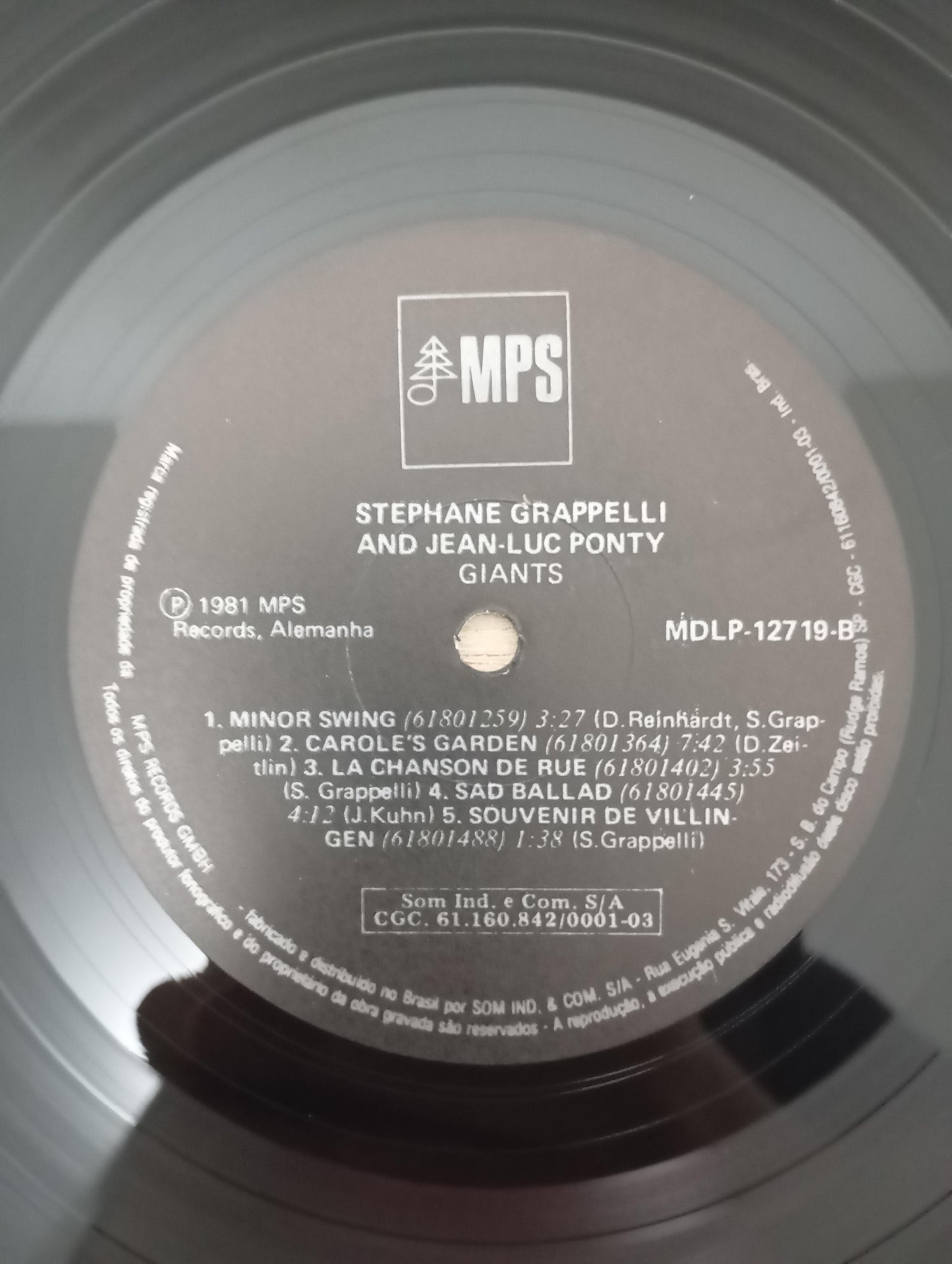 Lp Vinil Stéphane Grappelli & Jeac-Luc Ponty Giants