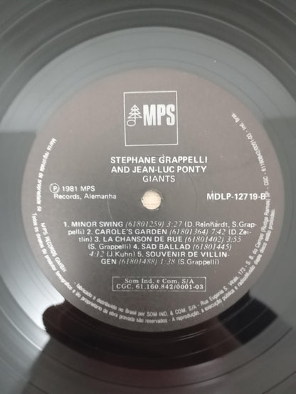 Lp Vinil Stéphane Grappelli & Jeac-Luc Ponty Giants