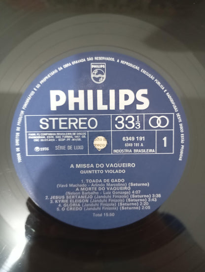 Lp Vinil Quinteto Violado Missa Do Vaqueiro Com Encarte