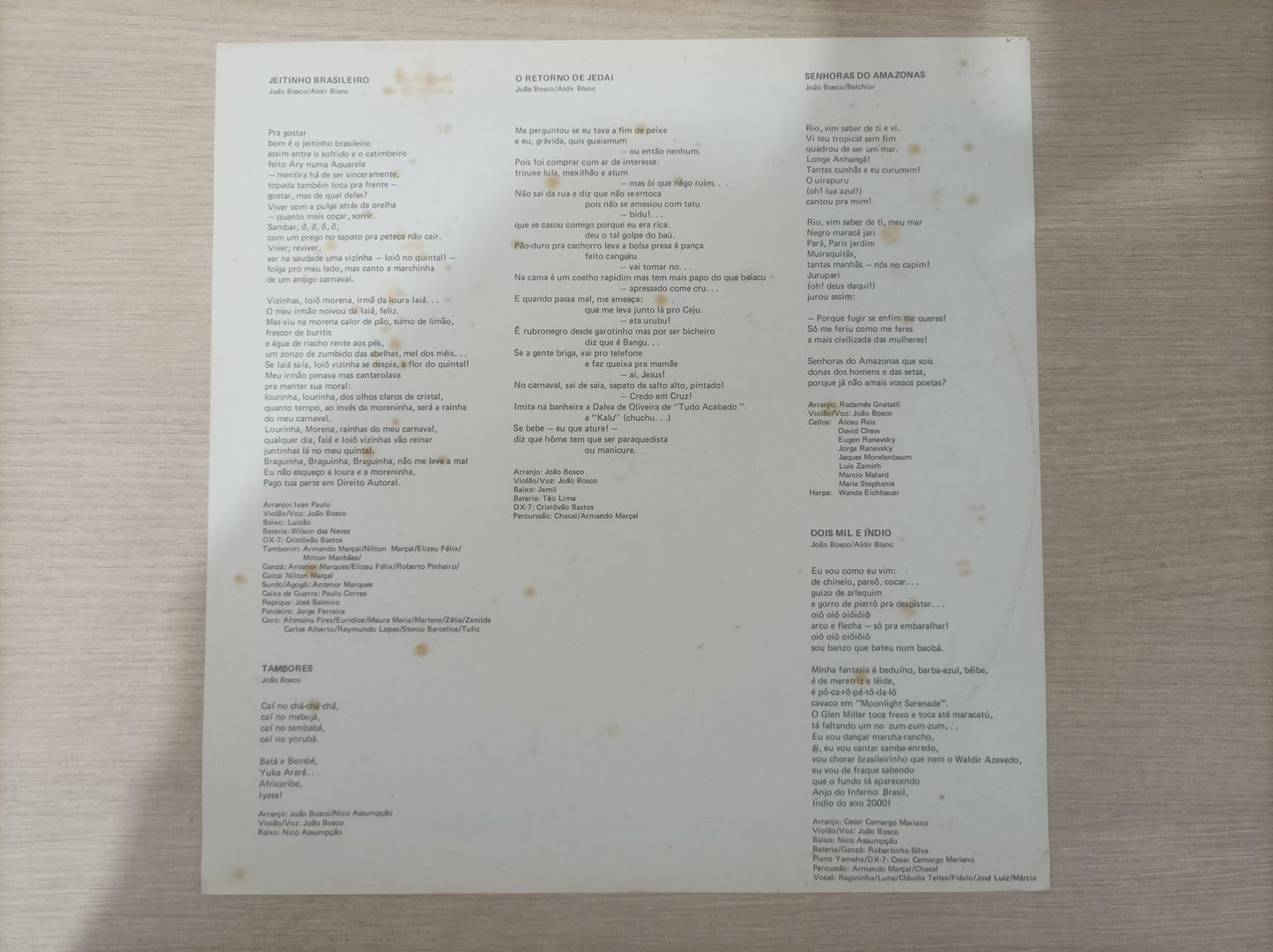 Lp Vinil João Bosco Os Grandes Sucessos Com Encarte