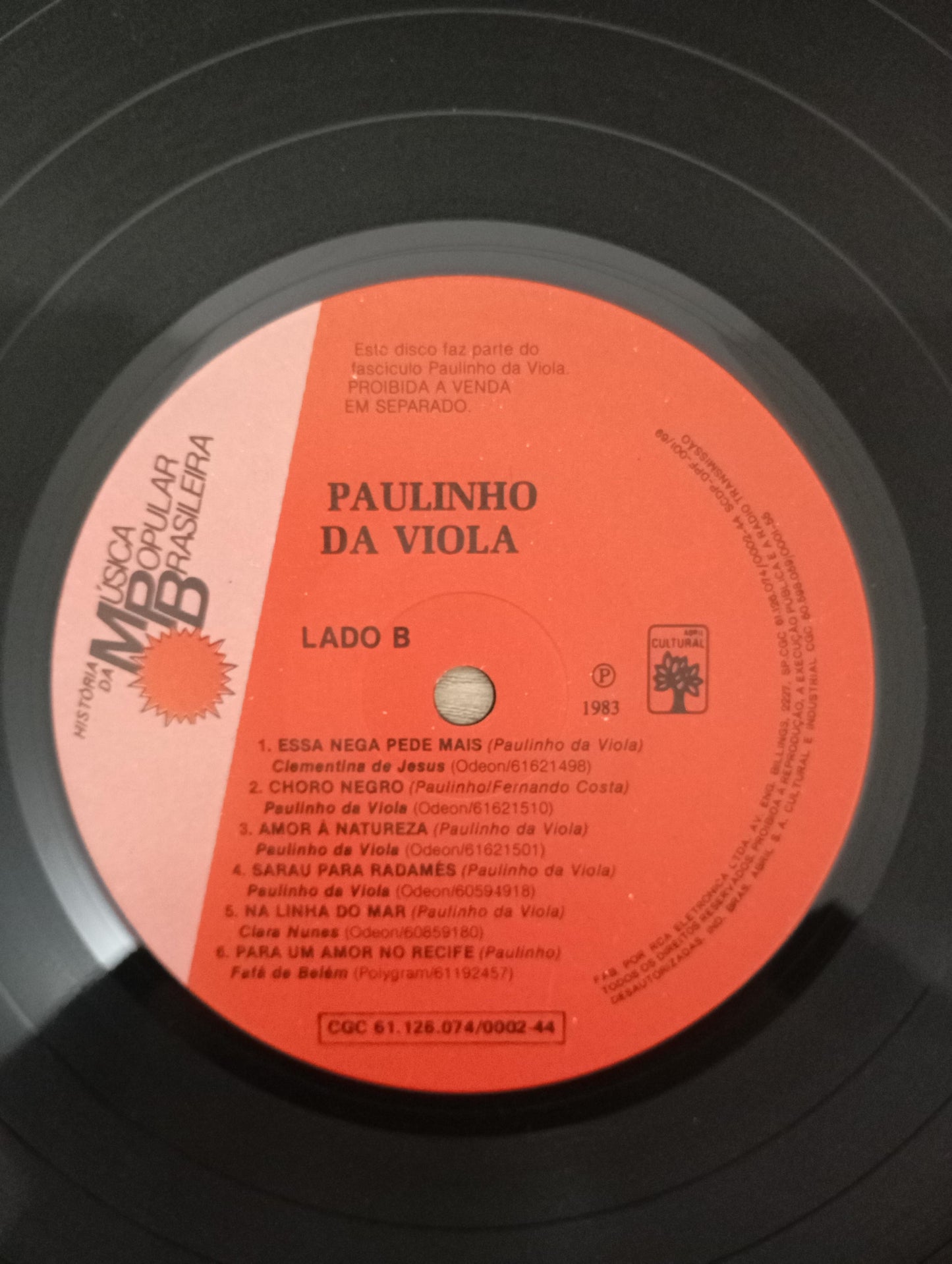Lp Vinil Paulinho da Viola História da MPB Capa Dupla