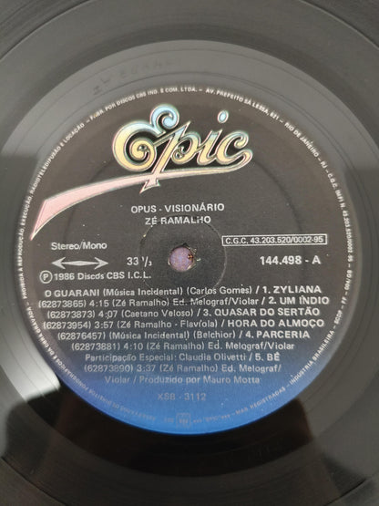 Lp Vinil Zé Ramalho Opus Visionário Com Encarte