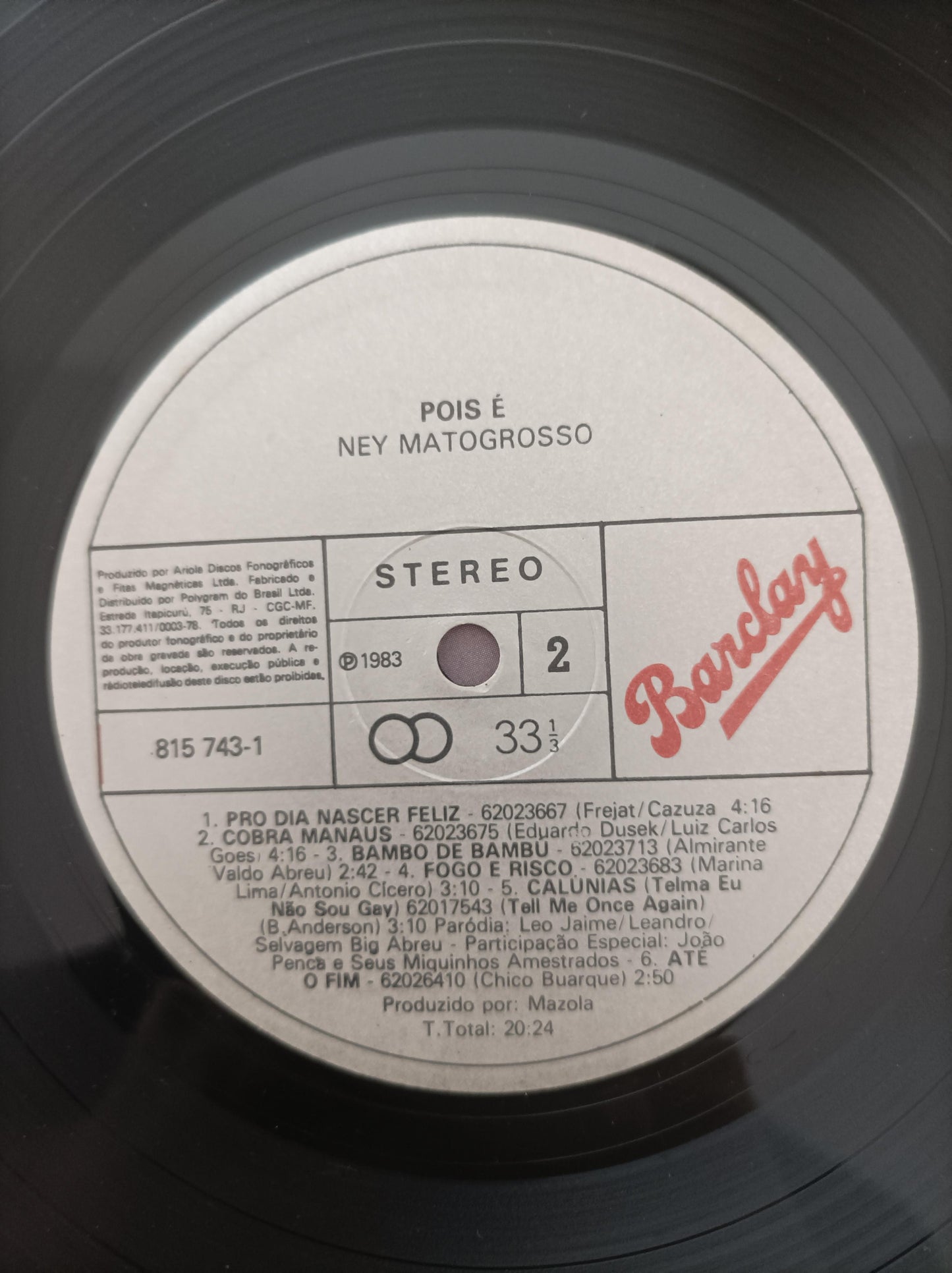 Lp Vinil Ney Matogrosso ...Pois É Com Encarte