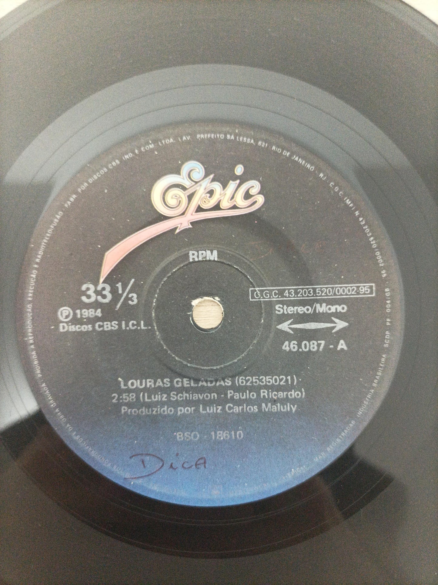 Compacto Vinil RPM Loiras Geladas / Revoluções Por Minuto