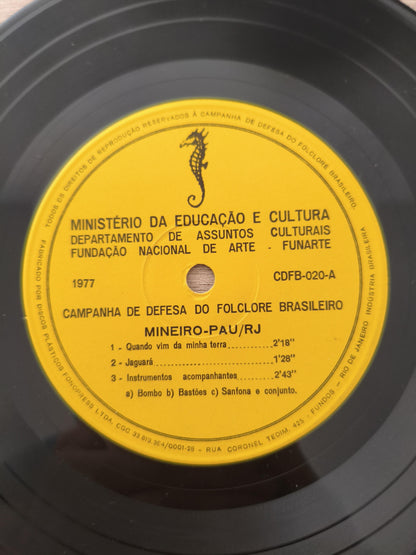 Compacto Vinil Mineiro-Pau / RJ Folclore Brasileiro 20 A