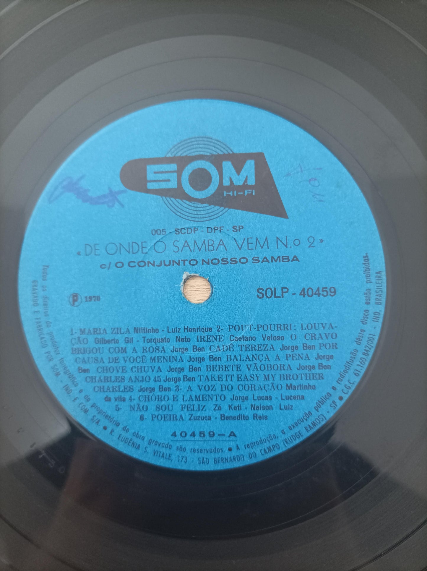 Lp Vinil Conjunto Nosso Samba De Onde O Samba Vem Nº 2