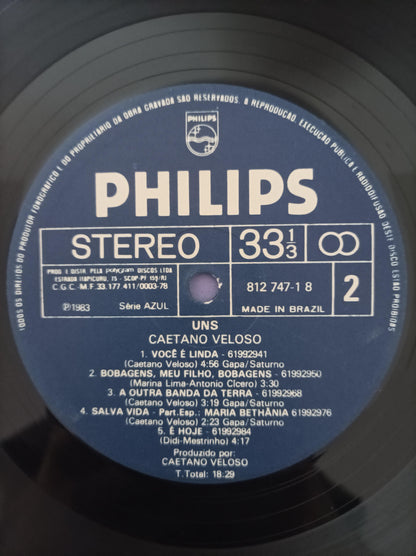 Lp Vinil Caetano Veloso Uns Com Encarte