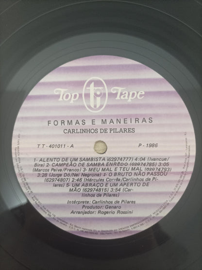 Lp Vinil Carlinhos De Pilares Formas E Maneiras