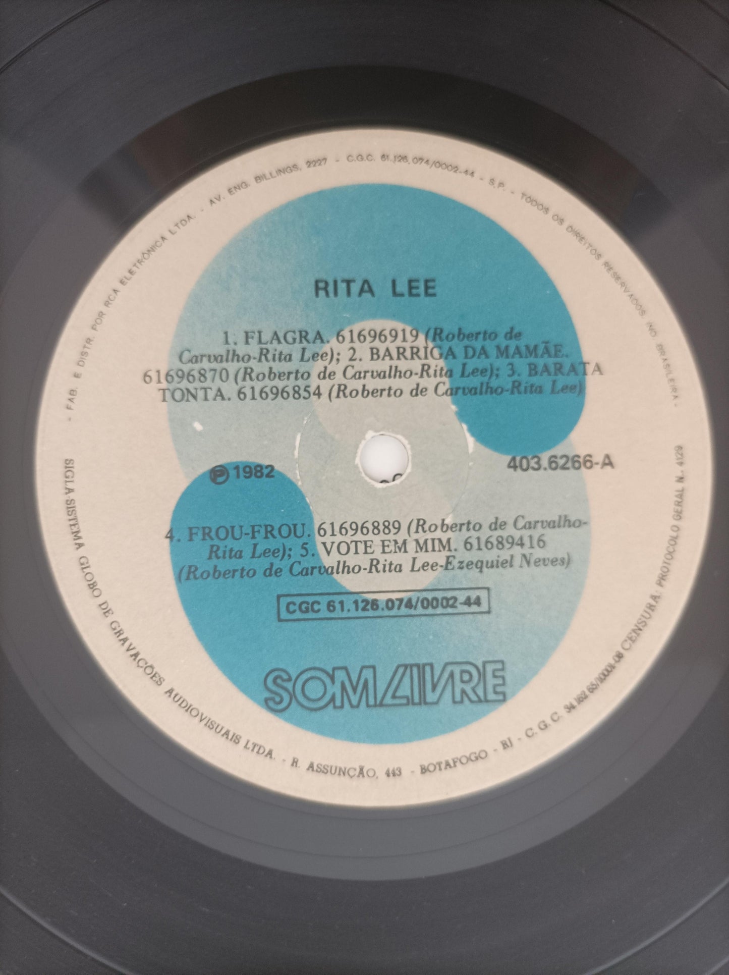 Disco Vinil & Roberto de Carvalho Rita Lee Com Encarte A