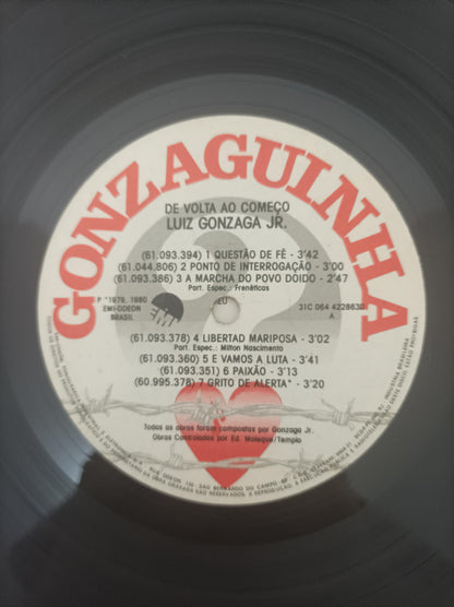 Disco Vinil De Volta Ao Começo Gonzaguinha Com Encarte, Leia