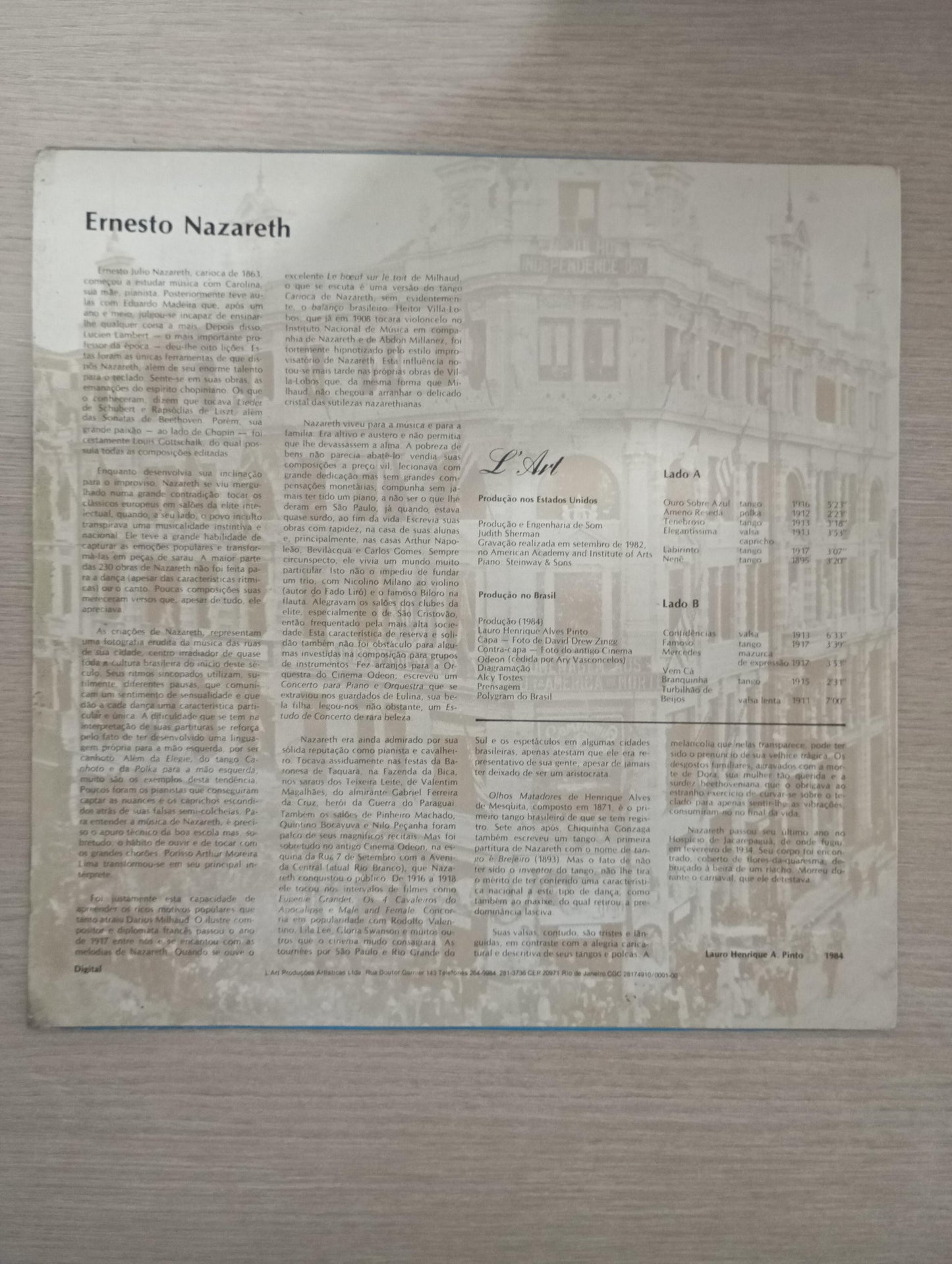 Lp Vinil Arthur Moreira Lima Ernesto Nazareth Volume 2