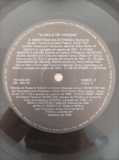 Lp Vinil Ciclo Vargas Visão da música popular Duplo Encarte