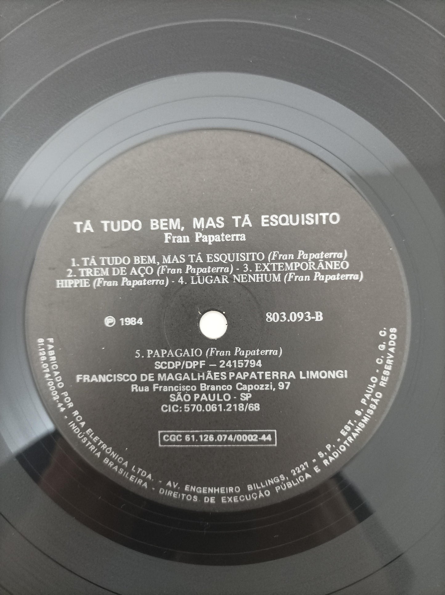 Lp Vinil Francisco Tá Tudo Bem, Mas Tá Esquisito Com Encarte