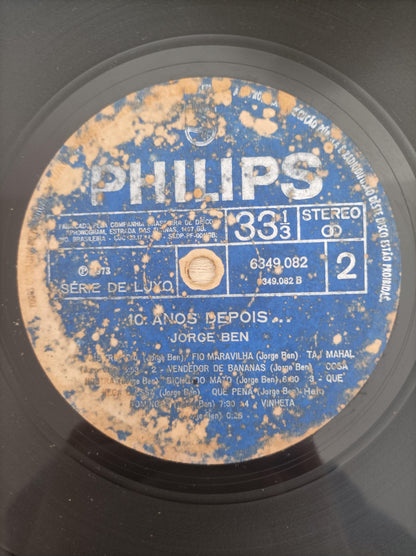 Disco Vinil 10 Anos Depois Jorge Ben Capa Dupla A