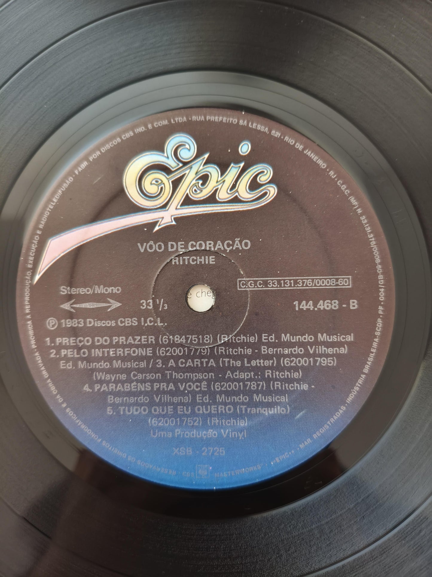 Lp Vinil Ritchie Vôo De Coração Com Encarte