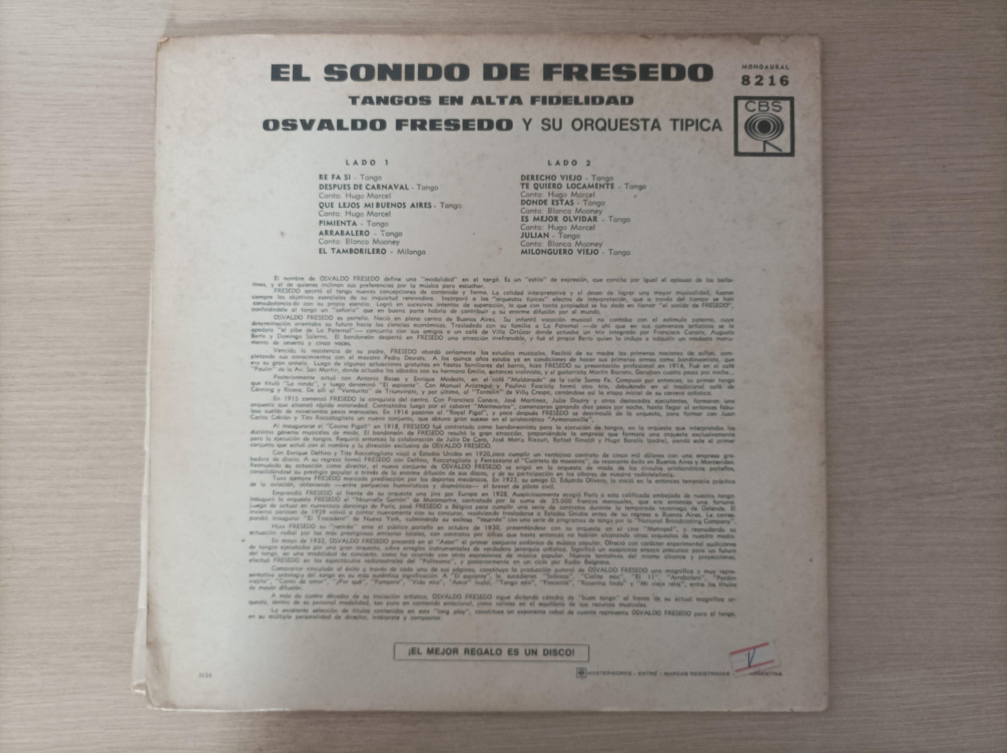 Lp Vinil Osvaldo Fresedo El Sonido de Fresedo Importado