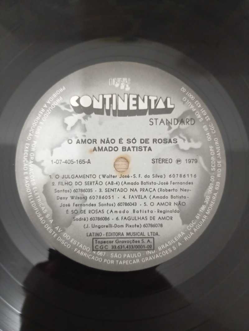 Lp Vinil Amado Batista O Amor Não É Só De Rosas