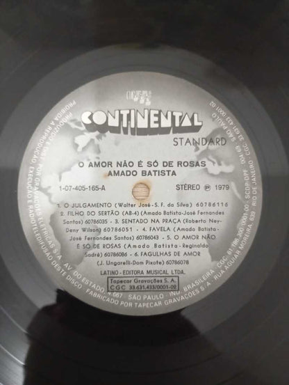 Lp Vinil Amado Batista O Amor Não É Só De Rosas