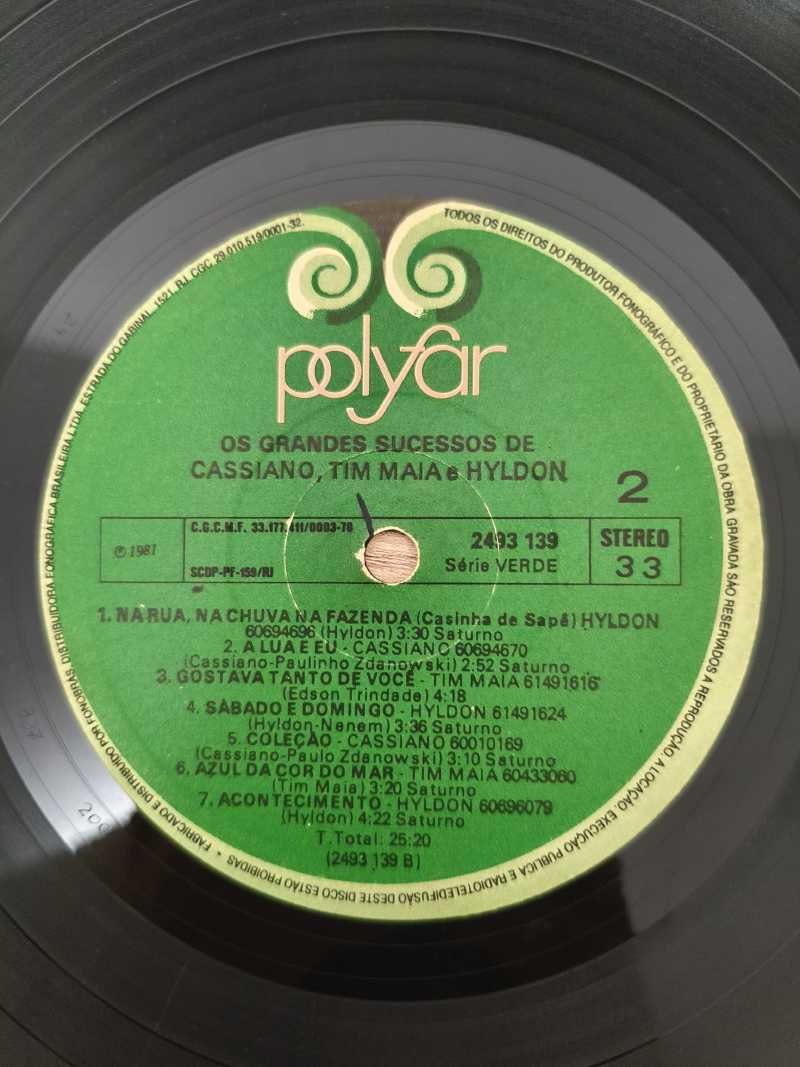 Lp Vinil Tim Maia, Hildon e Cassiano Os Grandes Sucessos de