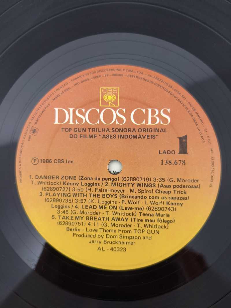 Lp Vinil Top Gun Ases Indomáveis Com Encarte