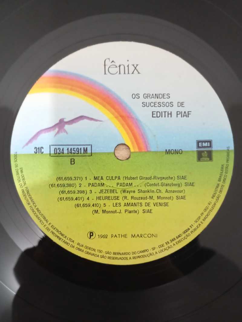 Lp Vinil Edith Piaf Os Grandes Sucessos de Edith Piaf