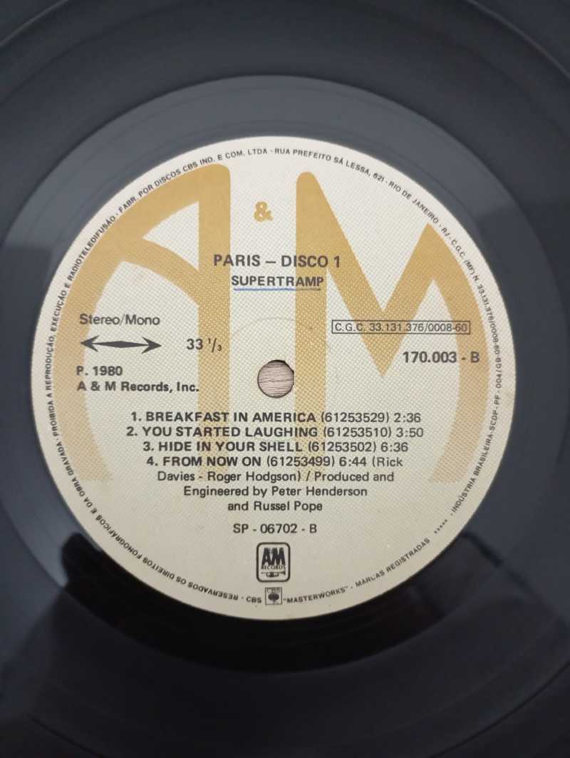 Lp Vinil Supertramp Paris Duplo