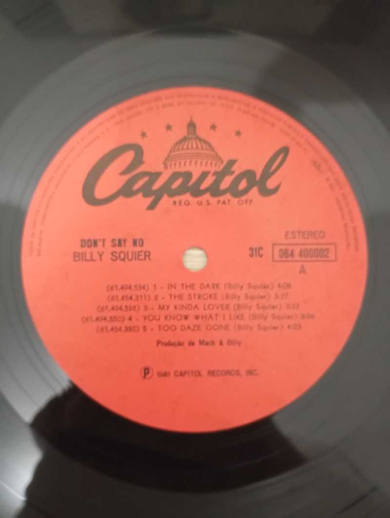 Lp Vinil Billy Squier Don't Say No Com Encarte