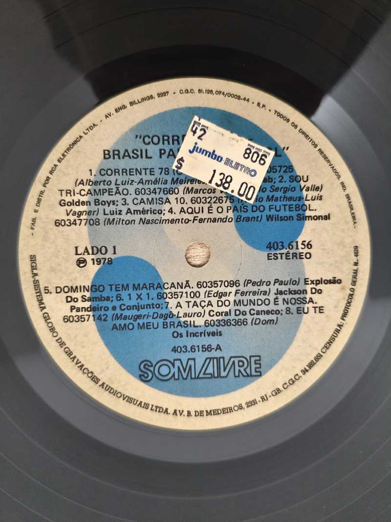 Lp Vinil Corrente 78 Brasil País do Futebol