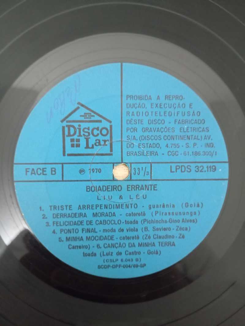 Lp Vinil Liu e Léu Boiadeiro Errante