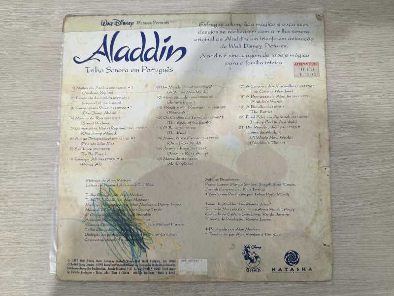 Lp Vinil Alan Menken Aladdin Com Encarte