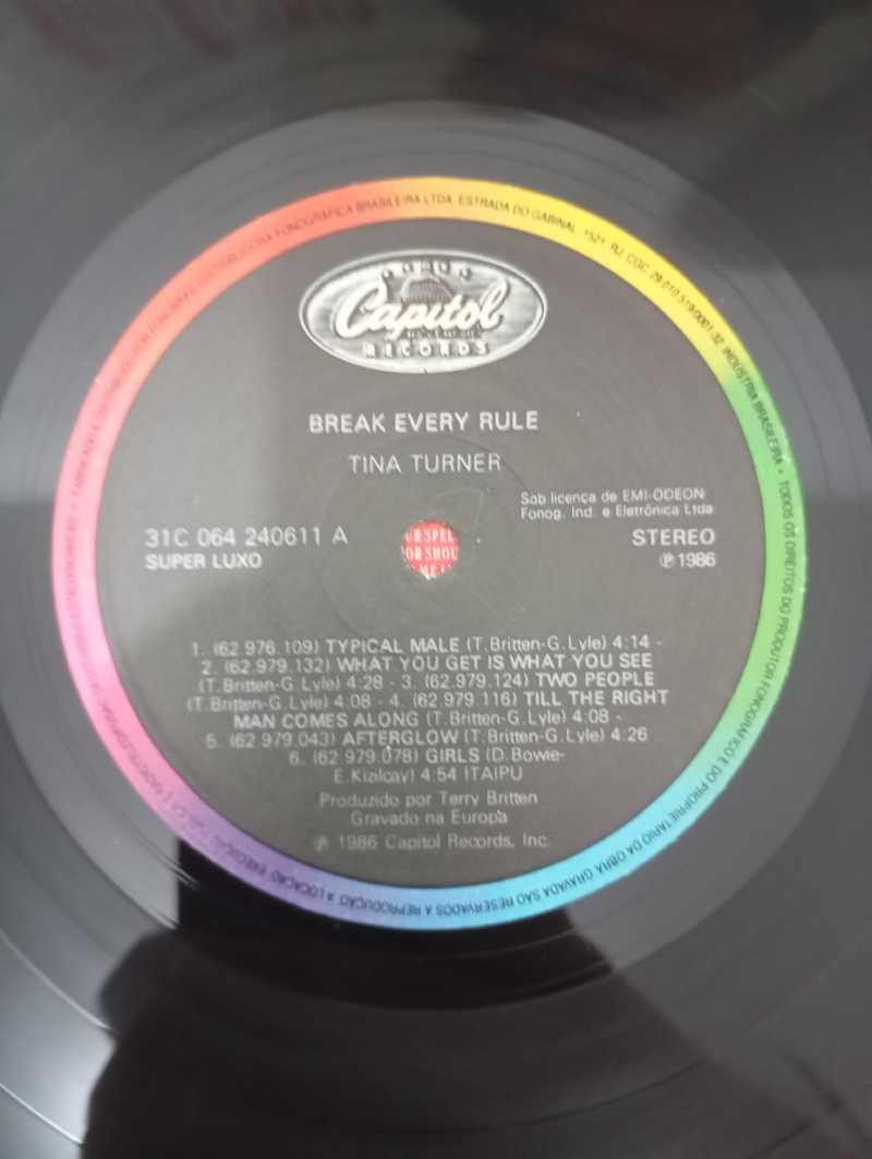 Lp Vinil Tina Turner Break Every Rule Com Encarte