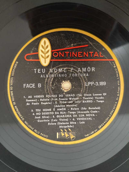 Lp Vinil Albertinho Fortuna Teu nome é amor