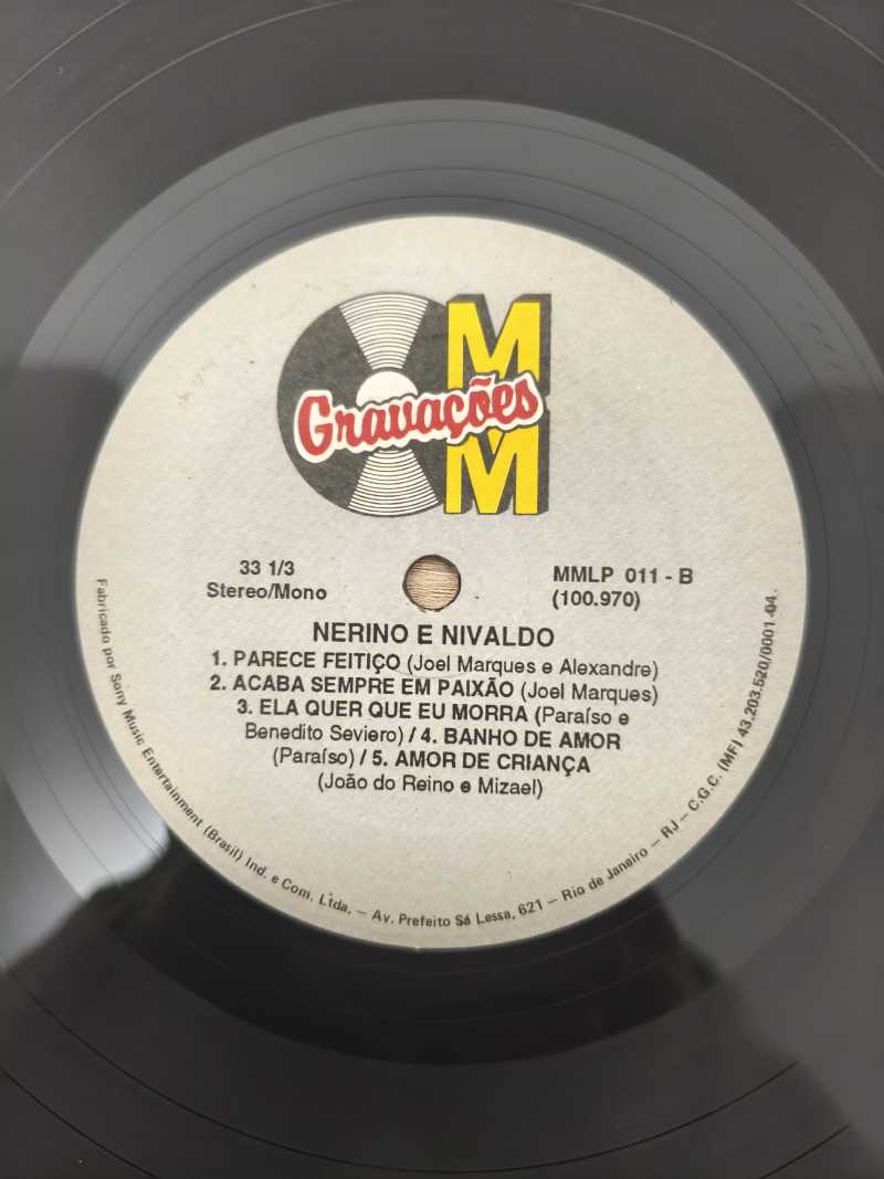 Lp Vinil Nerino & Nivaldo Os Tremend~ões da Música Sertane